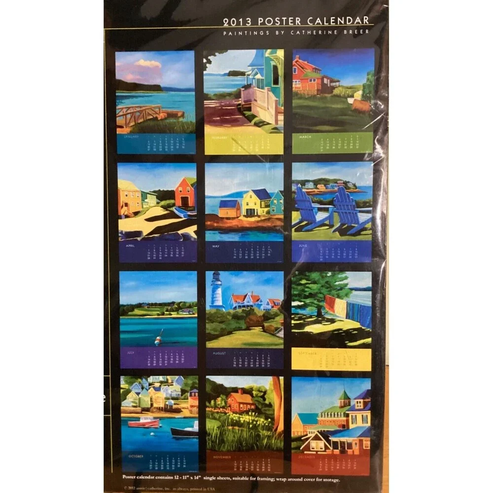 2012 & 2013 Display Poster Calendar Paintings by Catherine Breer - Maine Scenes